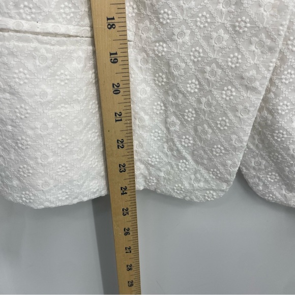 Draper James RSVP Eyelet Textured Notch Lapel Blazer White XXL - Picture 7 of 9